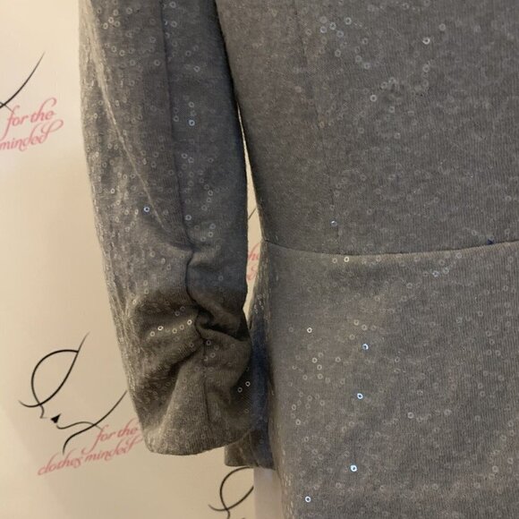 ELLE. Size 6. Shimmer Embellished Stretch Knit Hook Front Jacket. B59. - Picture 5 of 6